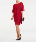 Designer-2-in-1-Kleid mit Spitze rot