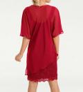 Designer-2-in-1-Kleid mit Spitze rot
