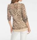 Designer-2-in-1-Meshshirt mit Pailletten beige