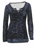 Designer-2-in-1-Meshshirt mit Pailletten marine