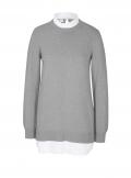 Designer-2-in-1-Pullover grau-melange