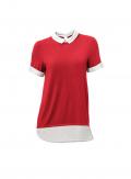Designer-2-in-1-Shirt mit Chiffon-Einsätzen rot