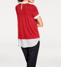 Designer-2-in-1-Shirt mit Chiffon-Einsätzen rot