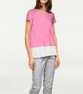 Designer-2-in-1-Shirt rosa-weiß