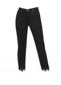 Designer-5-Pocket-Jeans mit Spitze schwarz