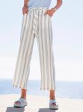 Designer-7/8-Lyocellhose mit Gürtel blau-beige