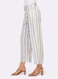 Designer-7/8-Lyocellhose mit Gürtel blau-beige