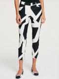 Designer-7/8-Stretch-Druckhose schwarz-ecru