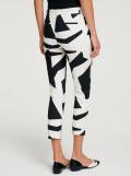 Designer-7/8-Stretch-Druckhose schwarz-ecru
