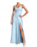 Designer-Abendkleid mit Strass bleu