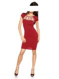 Designer-Abendkleid mit Strass rot Gr.34