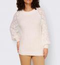 Designer-Ajour-Pullover ecru