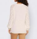Designer-Ajour-Pullover ecru