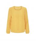 Designer-Ajourmusterpullover gelb