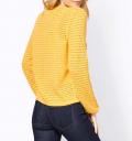 Designer-Ajourmusterpullover gelb