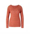 Designer-Ajourpullover orange