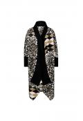 Designer-Animal-Dessin-Strickjacke schwarz-camel