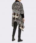 Designer-Animal-Dessin-Strickjacke schwarz-camel
