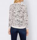 Designer-Ausbrenner-Pullover ecru-schwarz