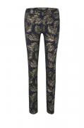 Designer-Bauchweg-Jeans marine-goldfarben