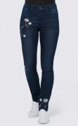 Designer-Bauchweg-Jeans mit Stickerei dark