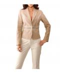 Designer-Blazer beige-weiß