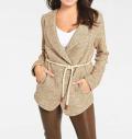 Designer-Blazer mit Gürtel beige