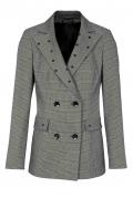 Designer-Blazer mit Pailletten schwarz-offwhite