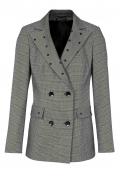 Designer-Blazer mit Pailletten schwarz-offwhite