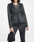 Designer-Blazer mit Perlen graphit