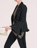 Designer-Blazer mit Spitze schwarz