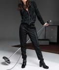 Designer-Blouson schwarz