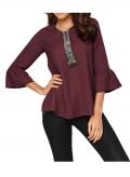 Designer-Bluse aubergine