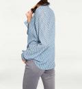Designer-Bluse grau-blau