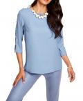 Designer-Bluse hellblau