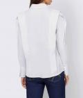 Designer-Bluse mit Faltendetails weiß