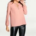 Designer-Bluse mit Plissee rosé
