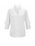 Designer-Bluse mit Rüschen weiß