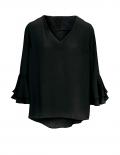 Designer-Bluse mit Volants schwarz