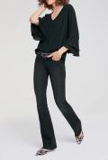 Designer-Bluse mit Volants schwarz