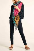Designer-Bluse mit Volants schwarz
