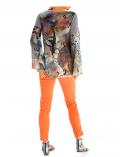 Designer-Blusenshirt grau-bunt