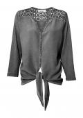Designer-Blusenshirt grau-used