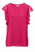 Designer-Blusenshirt mit Volants pink