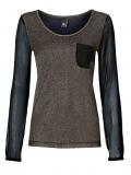 Designer-Blusenshirt schwarz-goldfarben