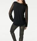 Designer-Blusenshirt schwarz-goldfarben