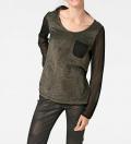 Designer-Blusenshirt schwarz-goldfarben