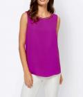 Designer-Blusentop mit Kette magenta