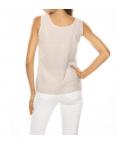 Designer-Blusentop mit Pailletten creme-bunt