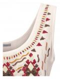 Designer-Blusentop mit Pailletten creme-bunt